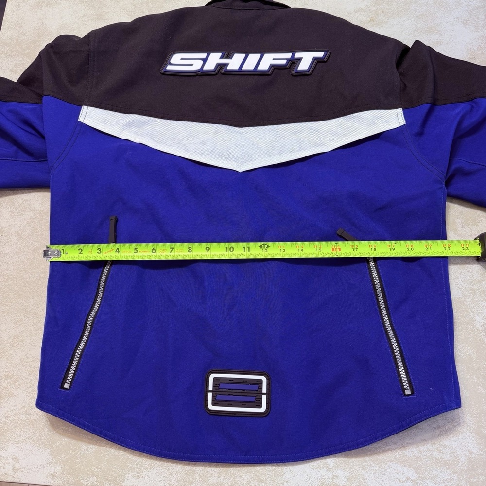 Shift Racing Motorcycle Jacket Mens M Blue Black Moto Riding Armor Color Block - Picture 7 of 9